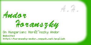 andor horanszky business card